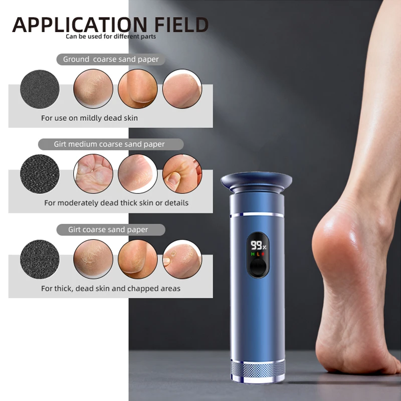 Blue electric foot Grinder wtih 30PCS Replacement Pads 2 Adjustable Speeds, Electric Callus Remover Pedicure File, With Gift Box