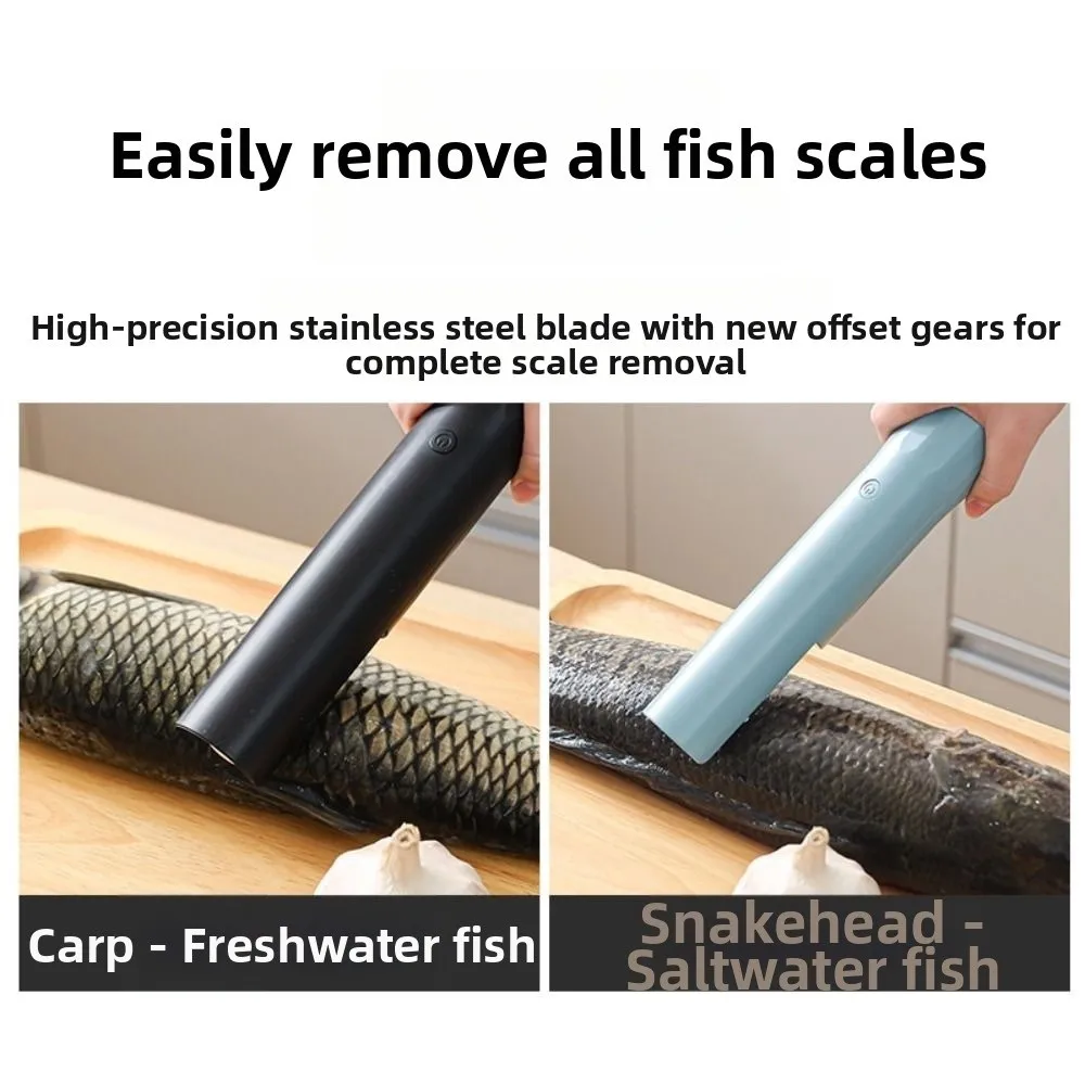

Wireless Electric Fish Scale Remover Stainless Steel Anti-Splash Rotating Fish Scaling Tool Waterproof Seafood Tools