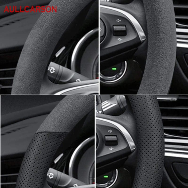 For Chery Exeed LX TXL VX Car Steering Wheel Cover Breathable Anti Slip Decoration Cowhide Suede Interior Parts Accessories