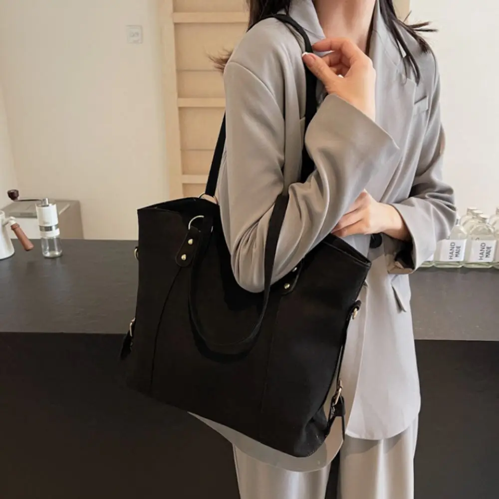 Fashion Large Capacity Suede Tote Bag Solid Color Casual Women's Crossbody Bag Commuting Shopper Travel Handbags Lady