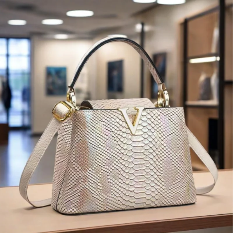 

Luxury Women Handbags Snake Print Bag Top-handle Handbag Fashion Satchel Flip Pack Shoulder Crossbody Tote Bag Hobos Large Purse