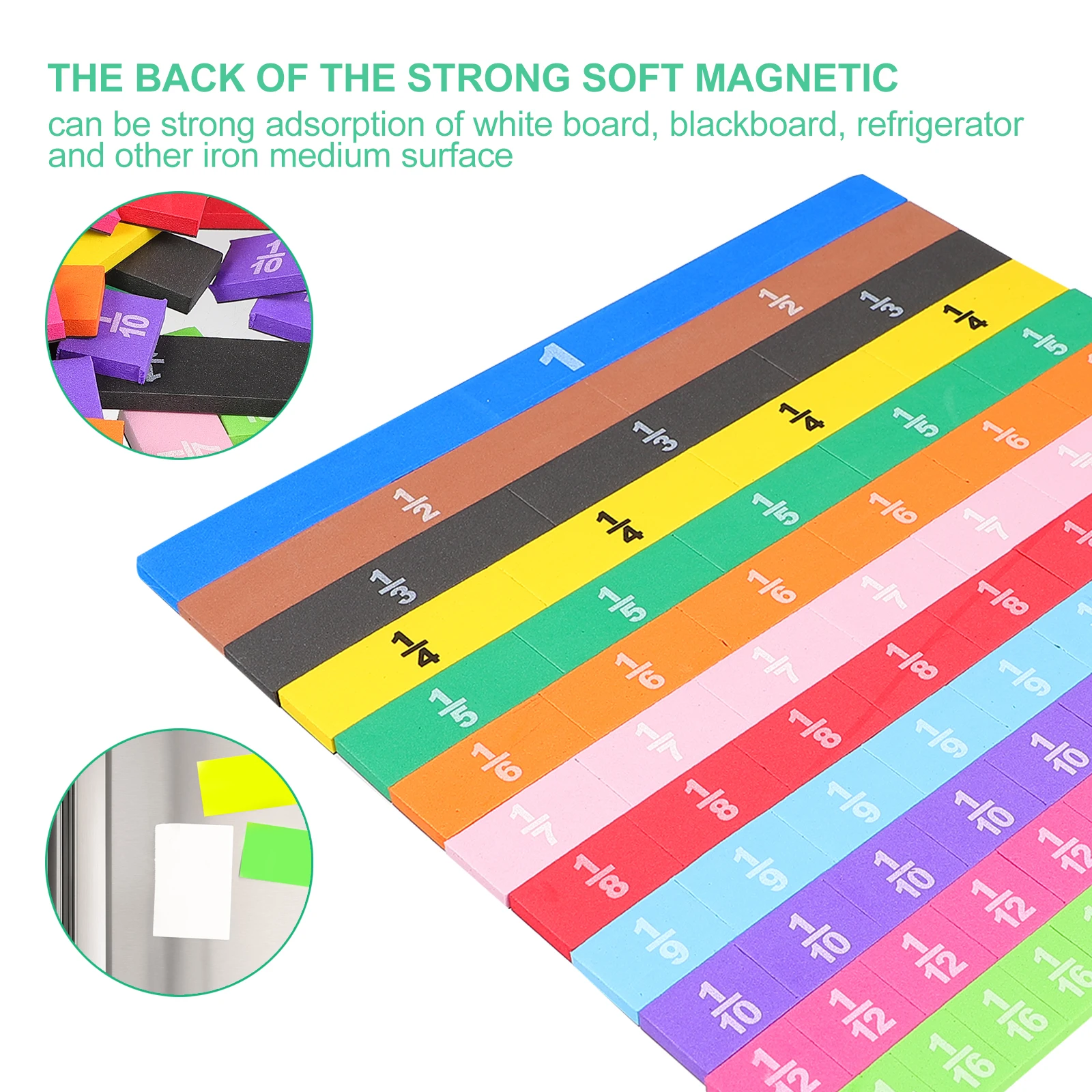 

Mathematical Fraction Blocks Educational Toy Kids Children Long for Colorful Plaything