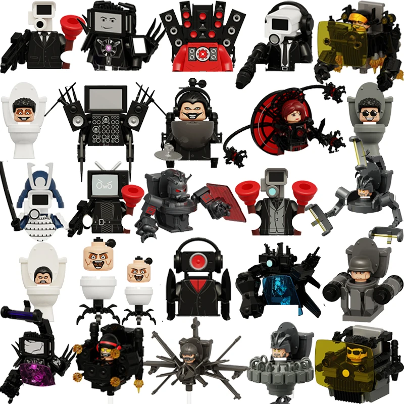 

Toilet Man Bricks Building Blocks Duchess Samural Watchman Mini Action Figures Bricks Educational Diy Toys Gifts