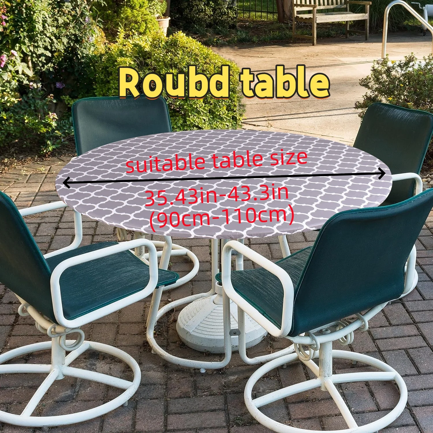 1pc Round Table Cover Waterproof Oil-Proof Tablecloth Elastic Kitchen Dining Wedding Party Table Cover Home Decoration