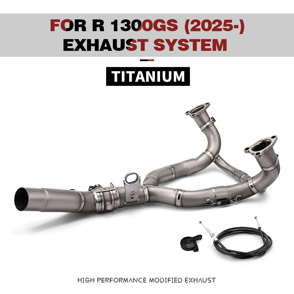 Motorcycle Titanium Exhaust Header For R1300GS 1300GS R1250GS  Manifold with Electric Controlled Valve Connect Original Muffler