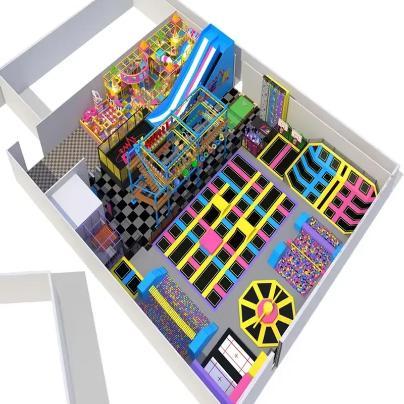 Trampoline Park Supplier Parkour Bungee Jumping Indoor Trampoline Park Equipment With Ninja Warrior for Adults