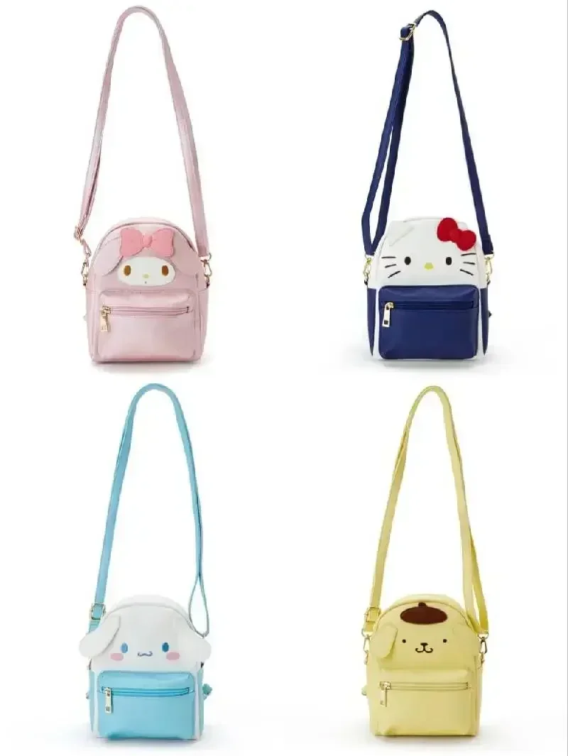 Sanrio Kawaii Hello Kitty Cinnamoroll My Melody Kuromi Pom Pom Purin Backpack Crossbody Messenger Bag Small Schoolbag Y2k Bag