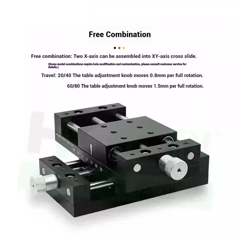 Platform Sliding Table X/Z/XY Axis Manual Translation Displacement Station 80A/80B Sliding Table Fine‑Tuning Linear Stage