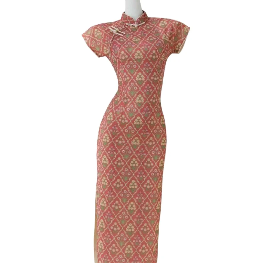 

Миниатюрное красное Ципао 2025, утягивающее Cheongsam, китайское платье в молодом стиле, весна-лето, новое женское платье Ци Пао