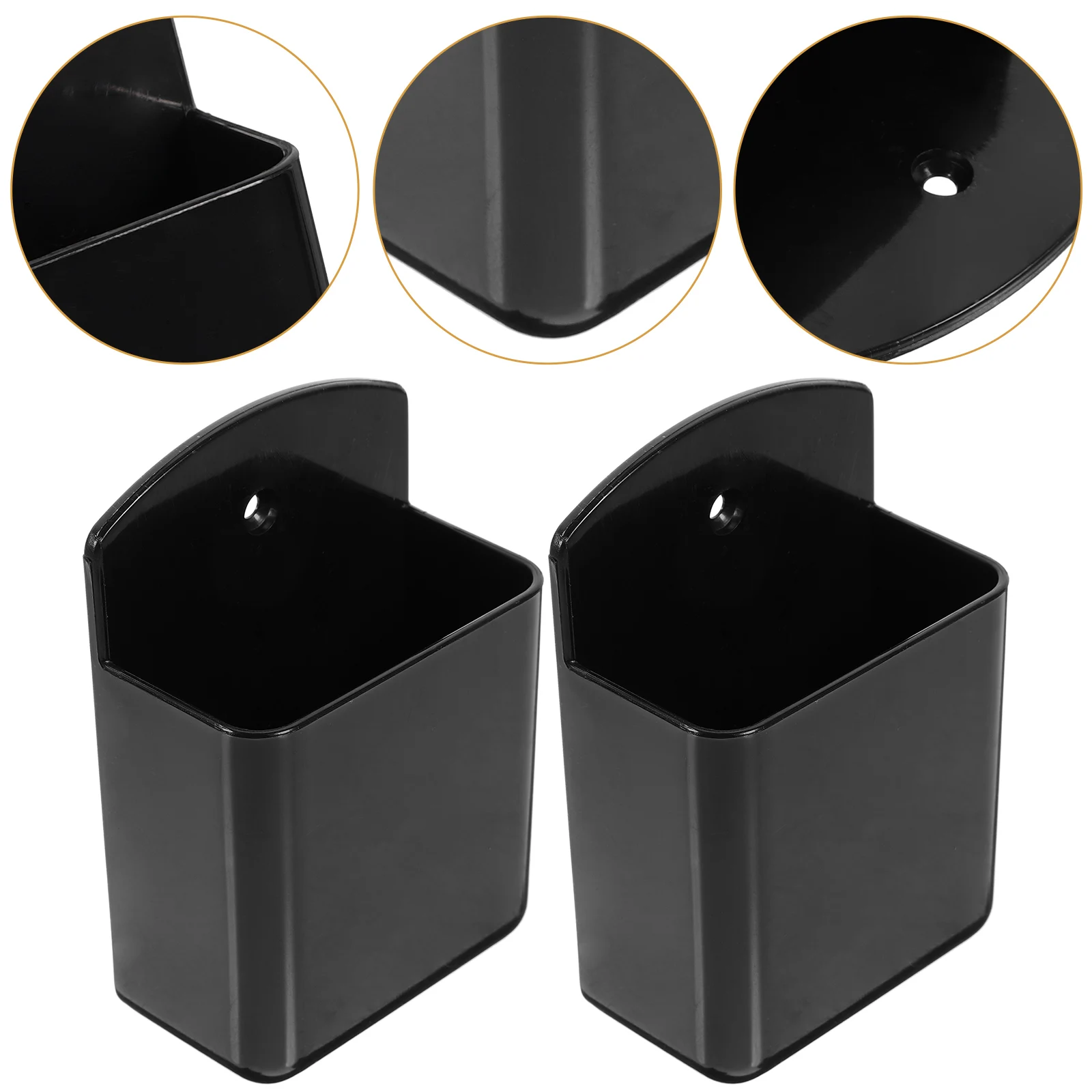 

2 Pcs Remote Control Holder Wall-mounted Storage Box Wet Wipes Black Controller Baby