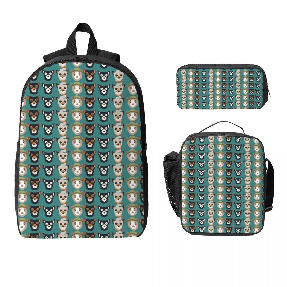 

Fantastic Mr. Fox Backpack Student Boys Girls BookBag School Bag Computer Shoulder Bags 3ps Insulated Lunch Bag Pencil Case