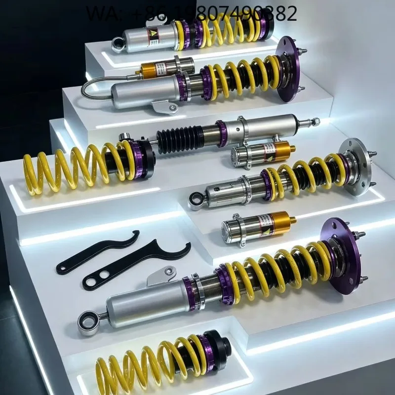 

Repeated Tested 2Way Competition Coilover Shocks, Racing Steel Suspension Damper, Height Firmness Adjustable Drift Chassis Parts
