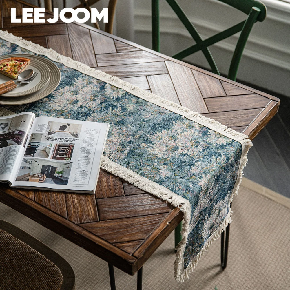 

LEEJOOM New Year Jacquard Style Thick Tablecloths Table Runner for Dinner Table Kitchen Home Festival Party Decoration 1PC