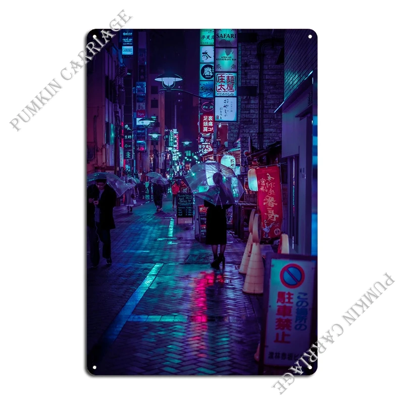 Japanese Alleys Metal Sign Decoration Pub Designing Plaques Tin Sign Poster