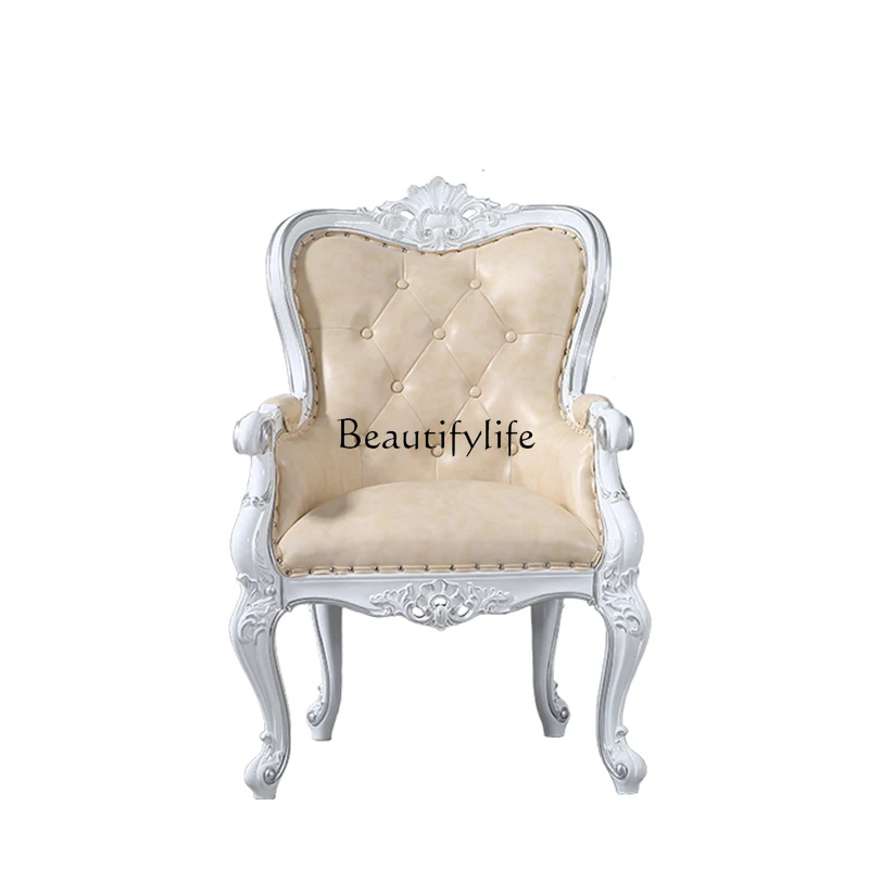 

European Style Couch Small Apartment New Classical Wooden Lounge Chair