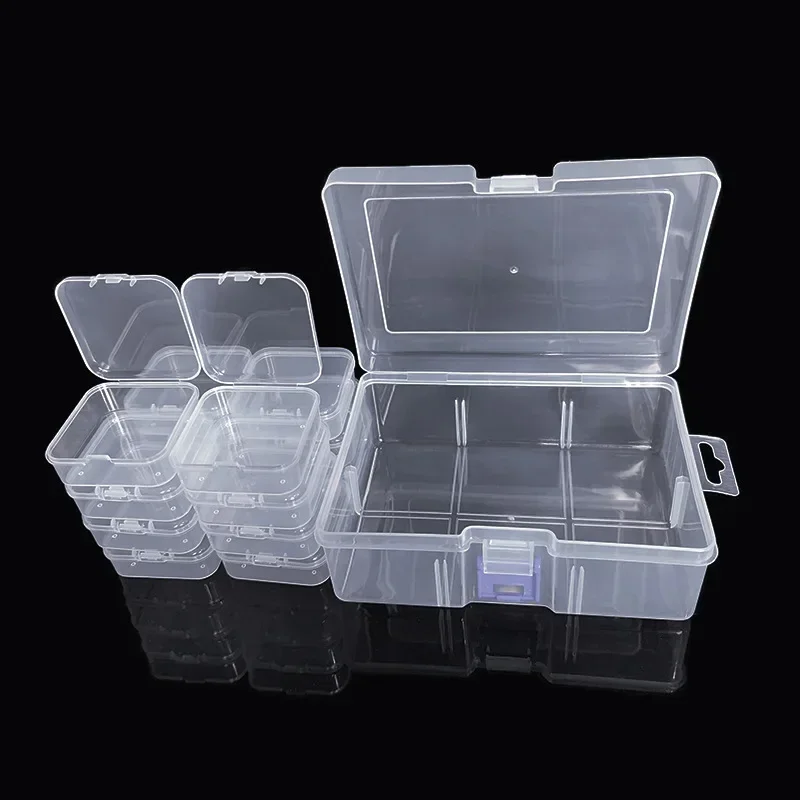 14 Compartments/Set Transparent Plastic Storage Box, DIY Hand-Painted Accessories Storage Box, Multi-Purpose Storage Tool