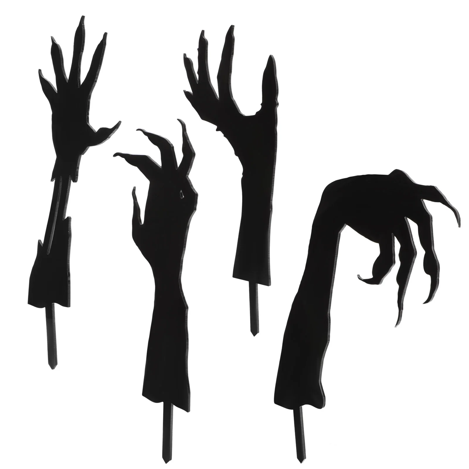 

4Pcs Halloween Garden Decor Ghost Hand Yard Sign Stable Insertion Festival Outdoor Decoration Yard Sign Halloween Garden Decor