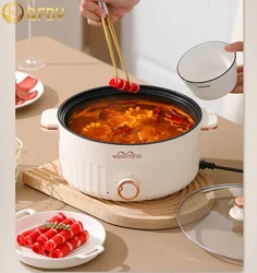 Multifunction Cooker Household Single/Double Layer Hot Pot Mini Electric Cooking Machine Hot Pot Non-stick Pan Pots 220V