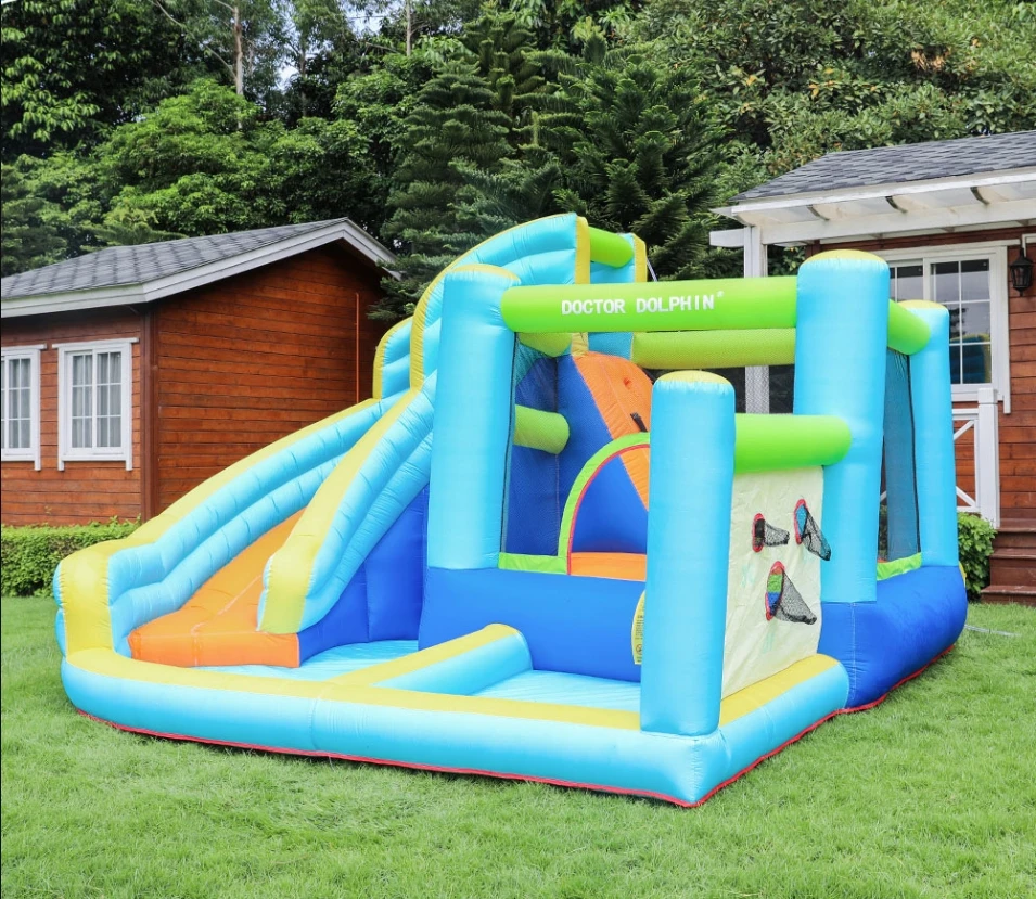 Large Outdoor Children's Trampoline Slide Inflatable Kids Naughty House Playground Suit for Kids Play Frolic Birthday Gifts