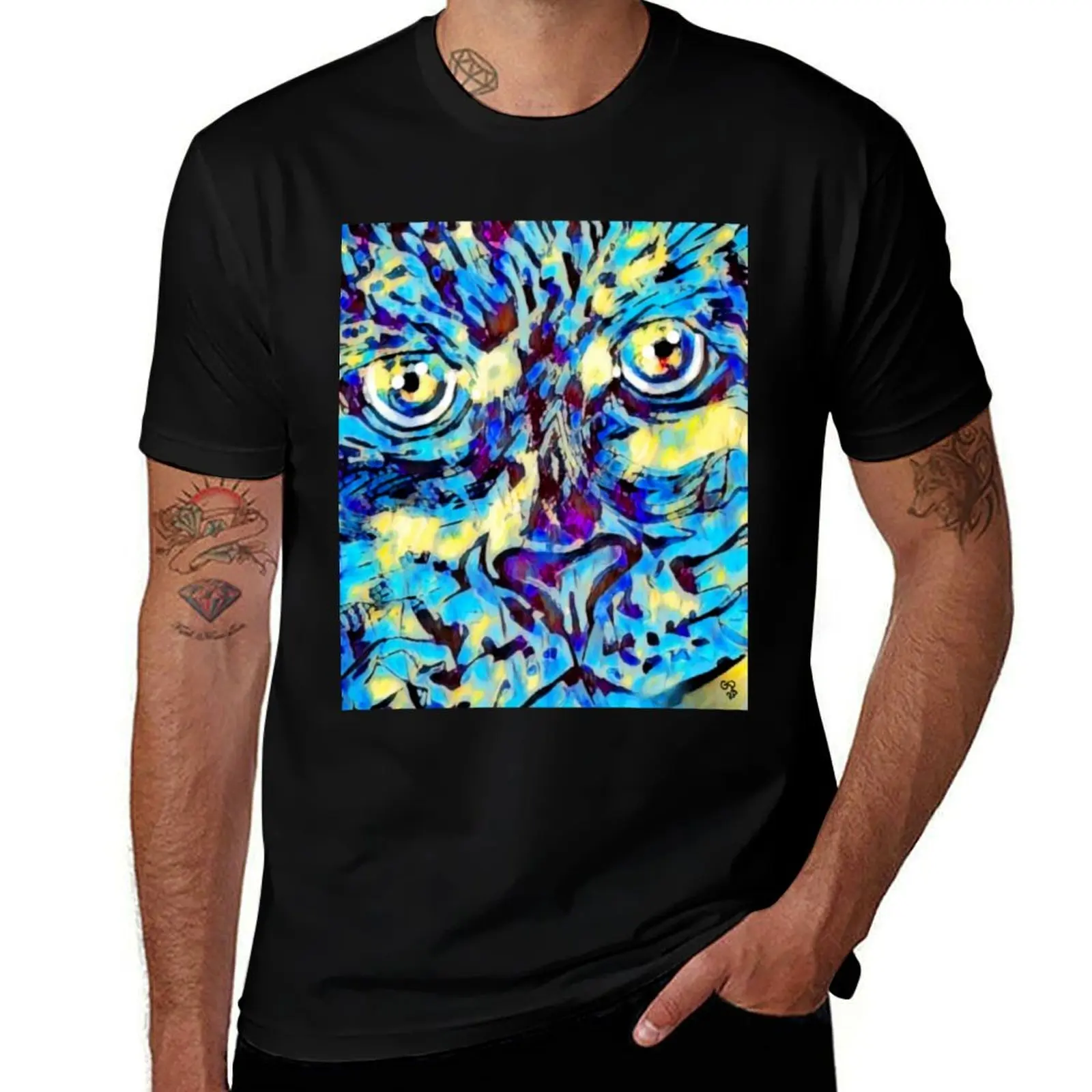

Enigmatic Gaze - Abstract Feline Art T-Shirt cute clothes animal prinfor boys plus sizes shirts graphic tees men clothings
