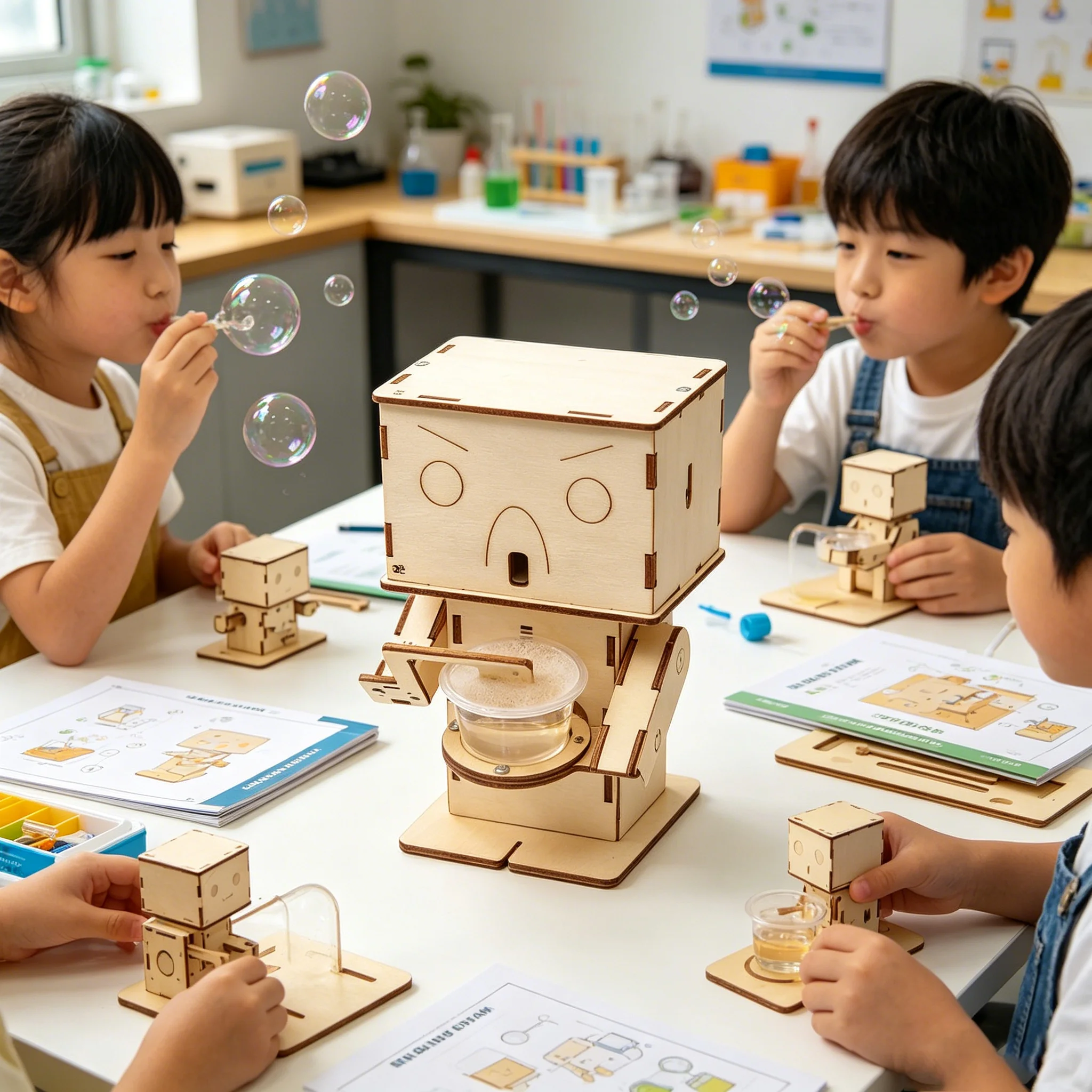 diy手作りバブル吹き出しロボット科学実験材料小学生学用品子供steam教育キット