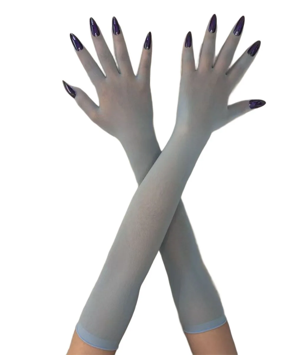 قفازات رفيعة للغاية بدون خياطة، قفازات شبح طويلة للأظافر للهالوين، أزياء تنكرية طويلة الأداء، قفازات مخلب الحرباء