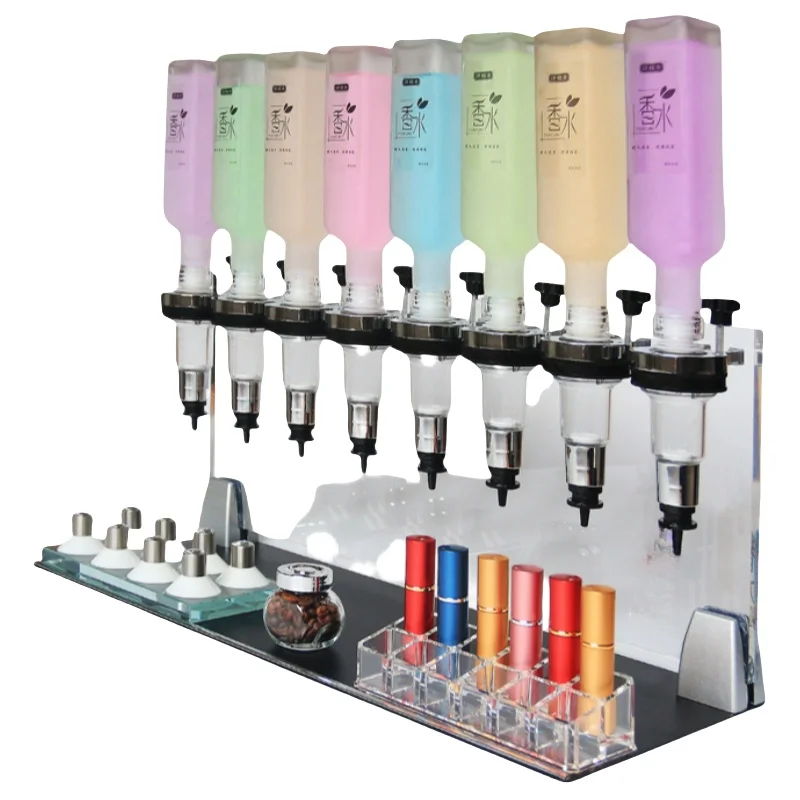 

New Design 6 Pump Head 6 Bottle Perfume Dispenser Bar Set Whole Store Perfume Display Rack From Machinery Industrial Equipment