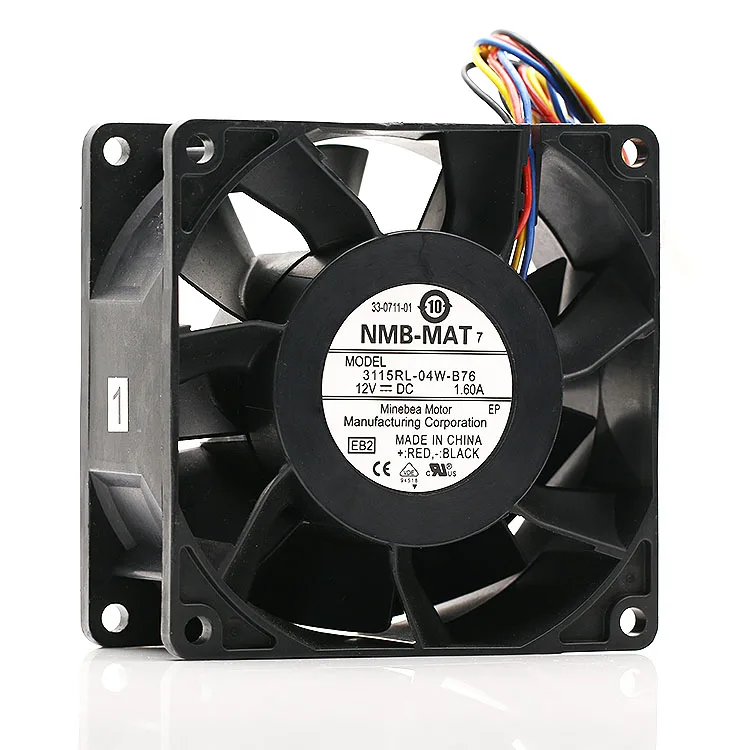 

NMB-MAT7 3115RL-04W-B76 8038 12V 1.60A 8CM PWM Speed Control Max Airflow Rate Fan