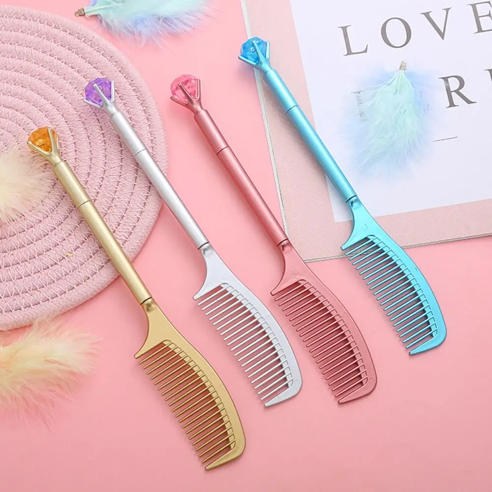 Student Stationery Creative Comb Shape Gel Pen with Comb Luxury Neutral Pen Funny Kawaii Signature Pen School