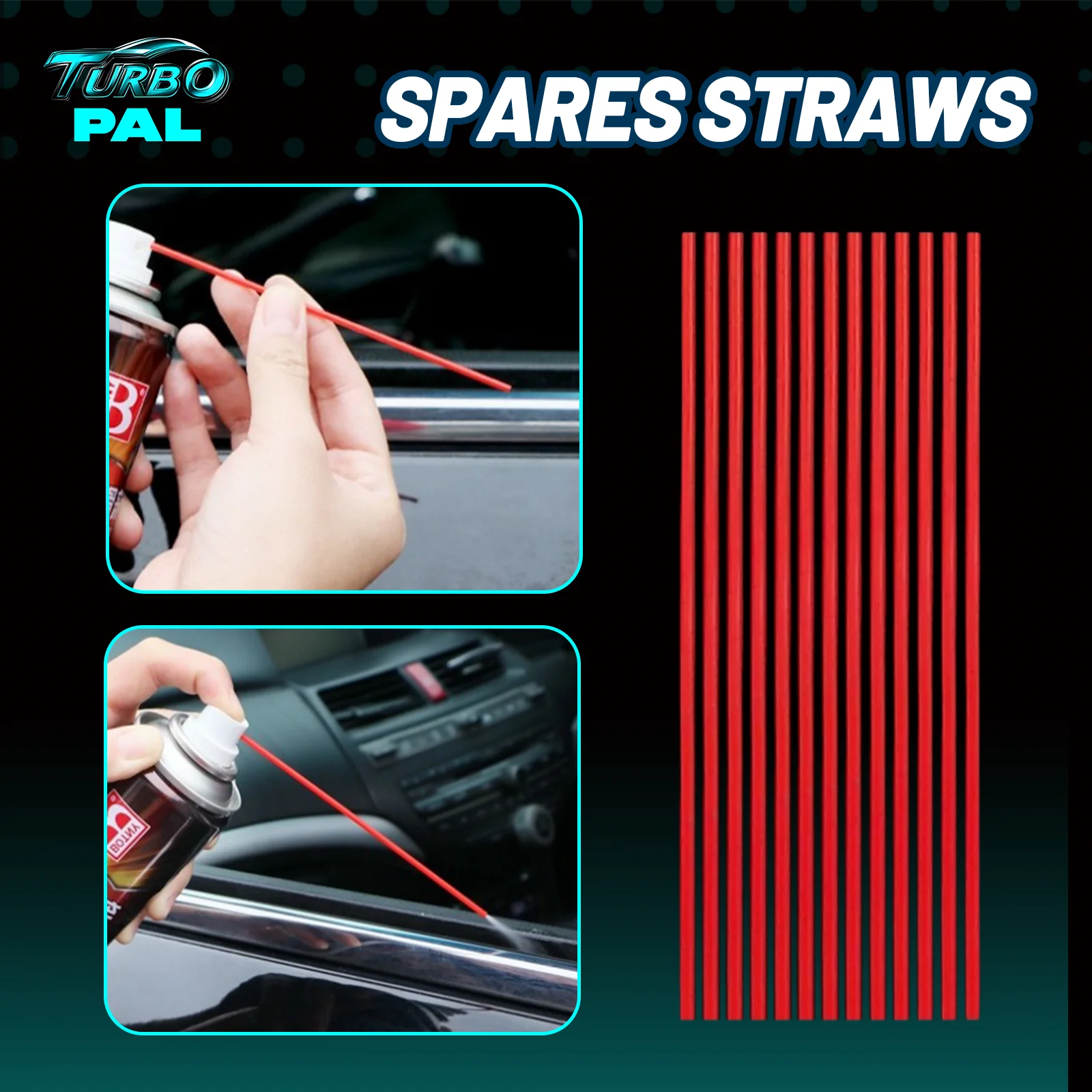 TURBOPAL 50pcs Red Plastic Spray Can Straws, Flexible Extension Tubes, 12cm for Precision Lubricant & Clean, Aerosol Can Spare