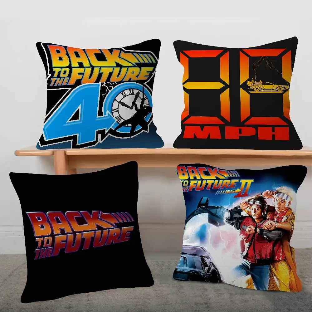 Movie B-Back To The F-Future 45*45cm Cushion Cover Cushion Covers Natural Linen Breathable Sofa Bedroom Decor Pillowcase