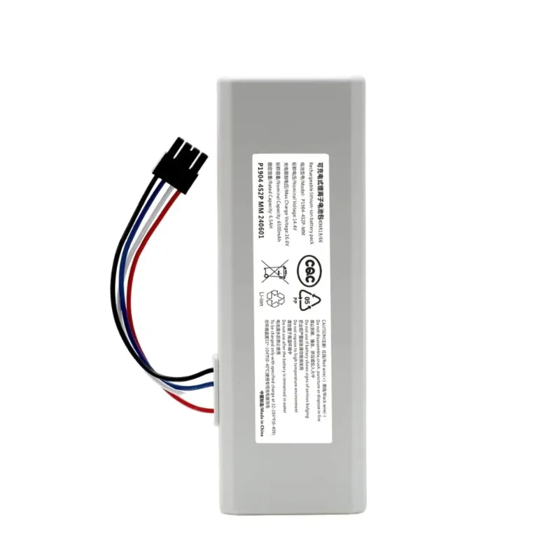 

14.4V 6500mAh High Capacity Battery for Xiaomi Mijia 1C Robot Vacuum Mop Cleaner Compatible with P1904-4S1P-MM STYTJ01ZHM
