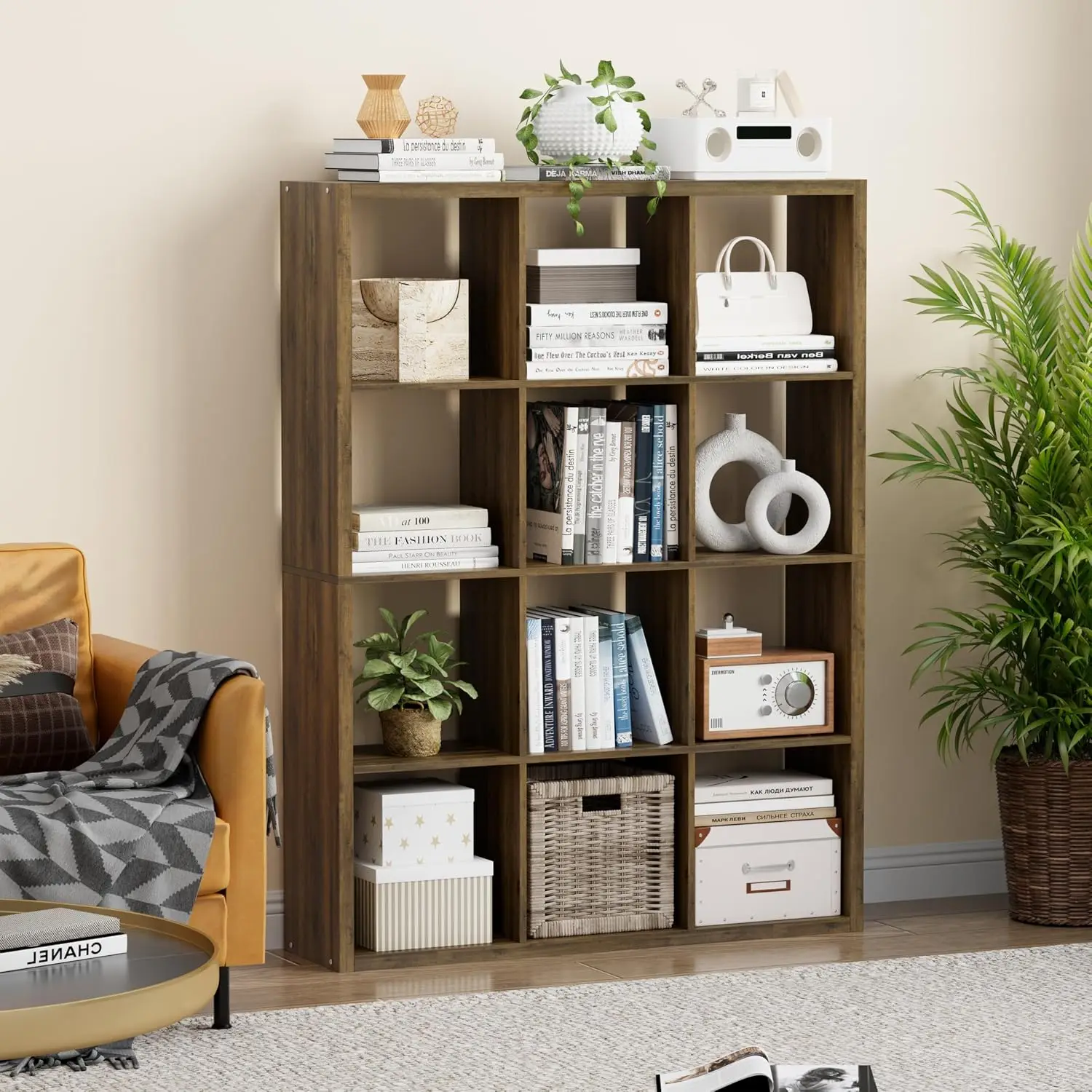 Storage Shelf 11in Open Back Thickened Border Bookshelf Living Room Office 12 Cube, Customized