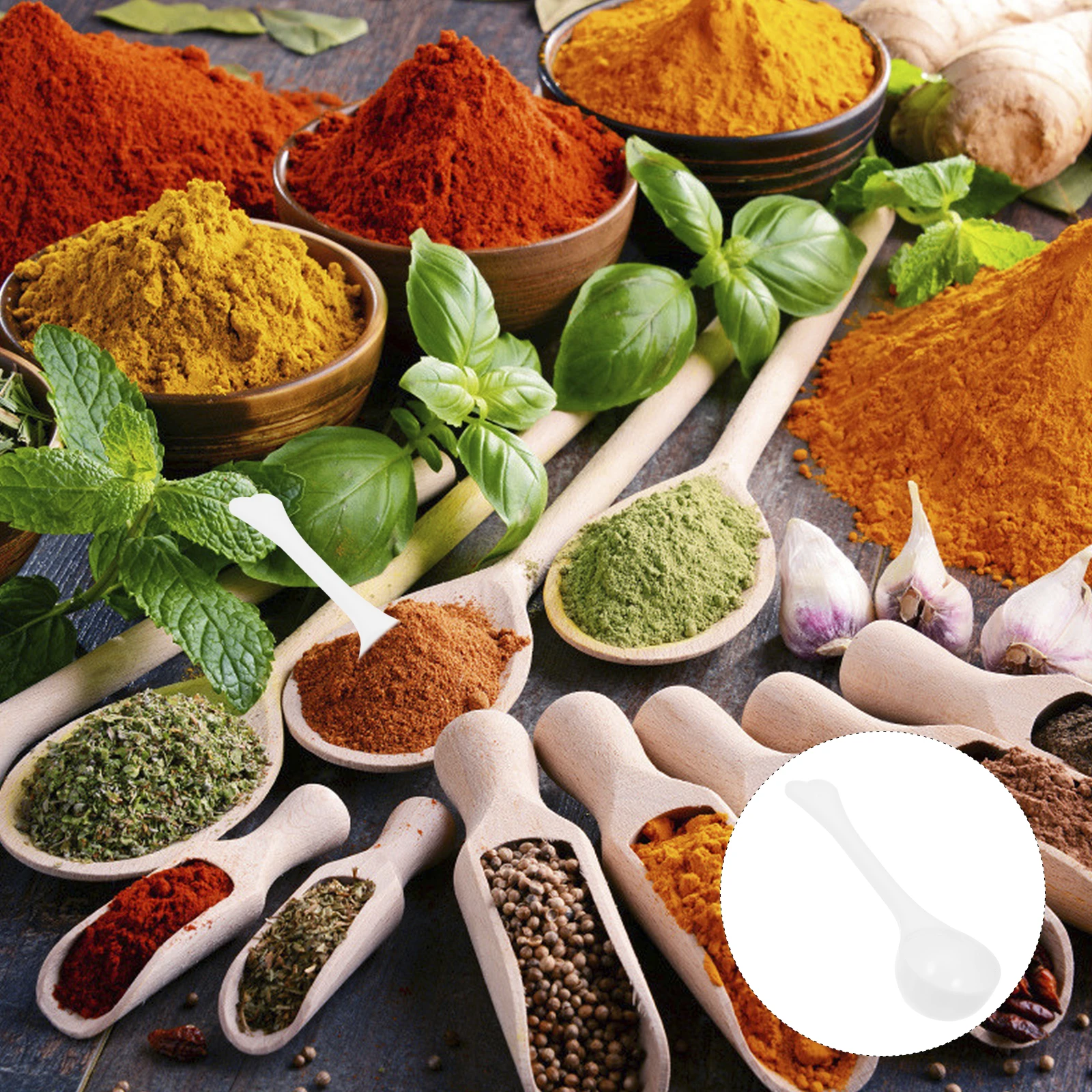 

100pcs Plastic 3G Measuring Scoop For Medicine Lab Kitchen Use White Micro Mini Scoop Tool