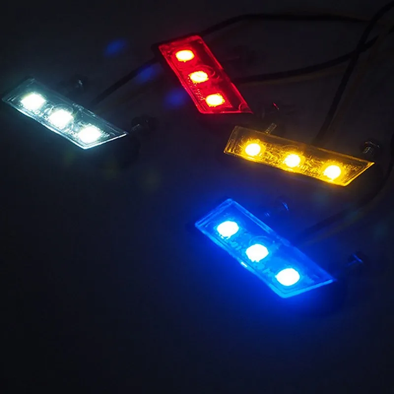 Universal Motorcycle License Plate LED Light 12V Plastic Mini Number License Plate Lamps White Red Yellow Blue Warning Tail Lamp