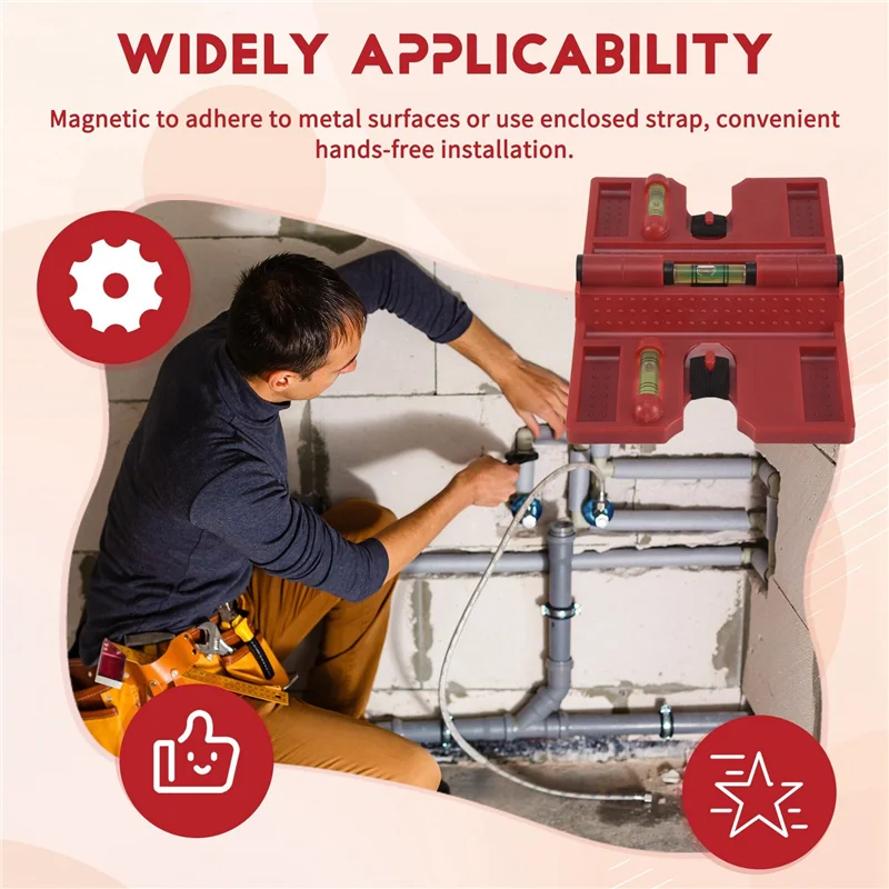 A58Z Spirit Level,Magnetic Post Level Tool Folds For Storage,Cross Check Bubble Level(Pack Of 4)