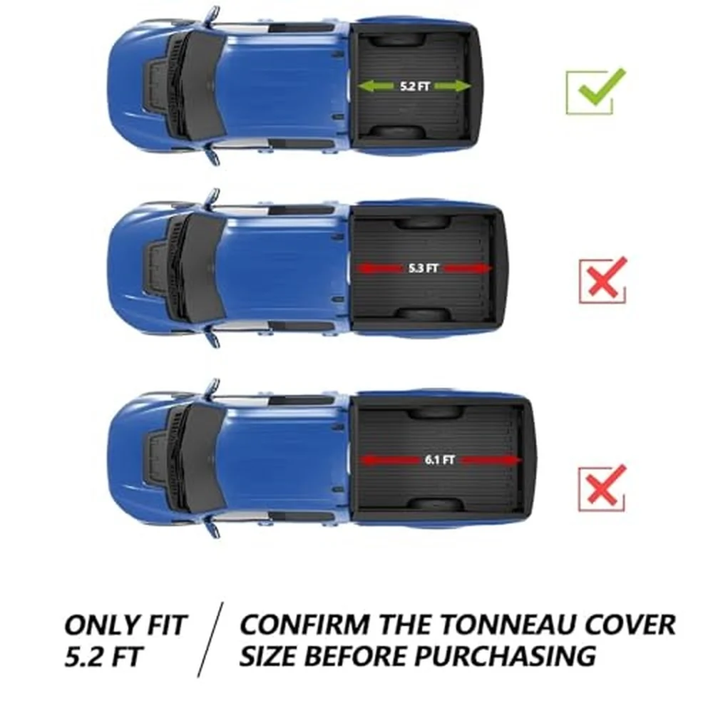 Tonneau Cover Compatible with 2015 2026 Colorado/Canyon 5.2 ft