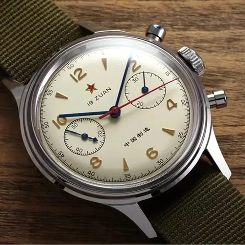 RED STAR 38mm 40mm Seagull 1963 Chronograph 21 Zuan with ST19 Movement with Swan Neck Mechanical Watches for Man Sapphire Clocks