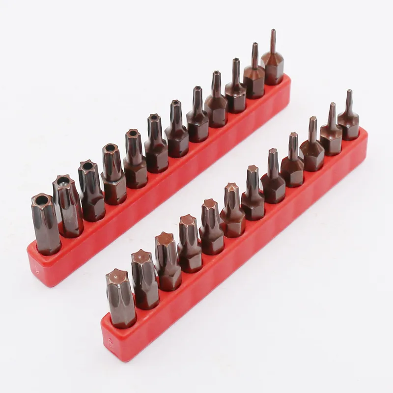 Screwdriver Set Magnetic Bit 6.35mm 1/4 Solid Hexagon Torx Bit Hollow Bit 50mm 12pcs Hand Tool Screwdriver Bit Set