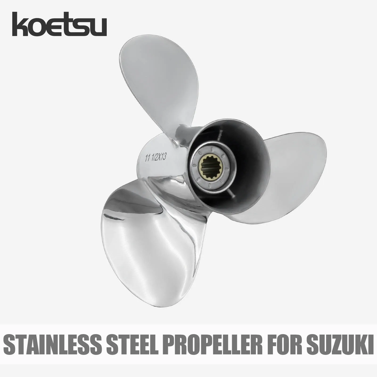 ใบพัดสแตนเลส KOETSU สำหรับเครื่องยนต์เรือยนต์นอกเรือซูซูกิ 4 จังหวะ 20 30 40 60 90 115 140 แรงม้า
