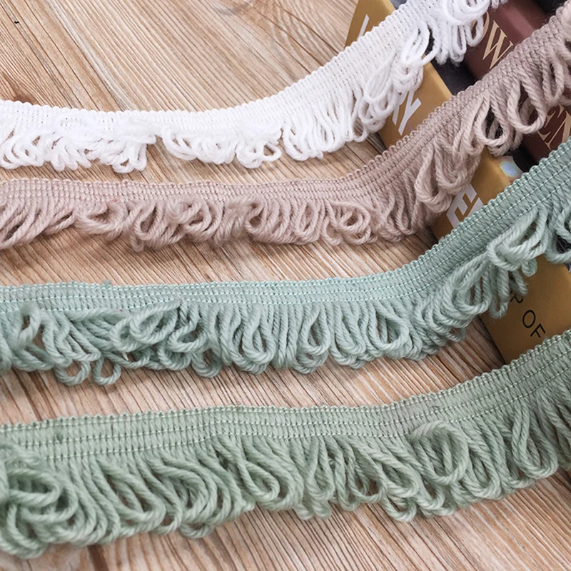 Cotton Lace 40CM Knit Tassel Fringe Trim Lace Ribbon Fabric Embroidered Applique Sewing Craft Wedding Clothes DIY Accessories