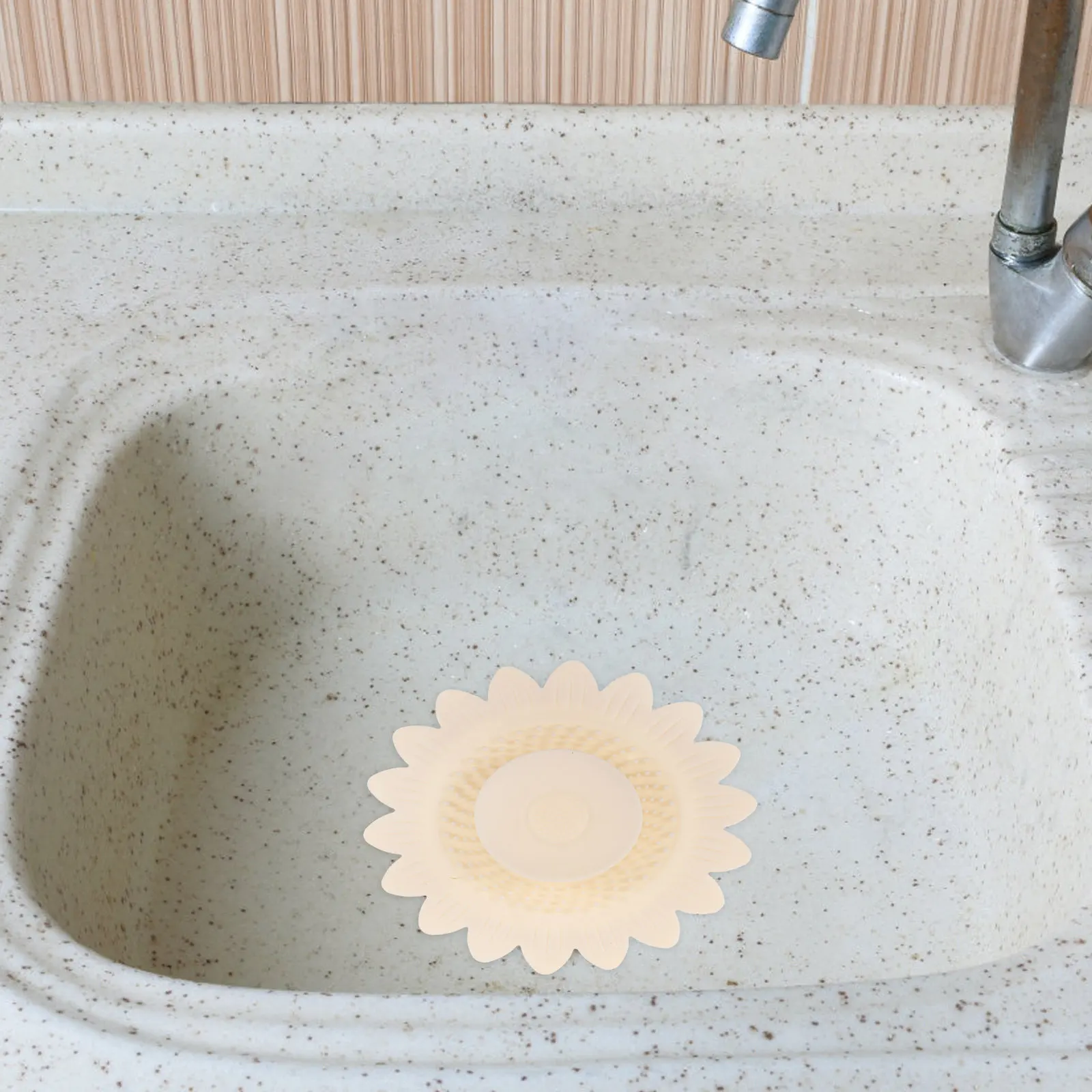 3Pcs Silicone Sunflower Hair Trap Drain Cover for Bathtub Sink Shower Basin Prevent Hair Blockage Bathroom Drain Strainer