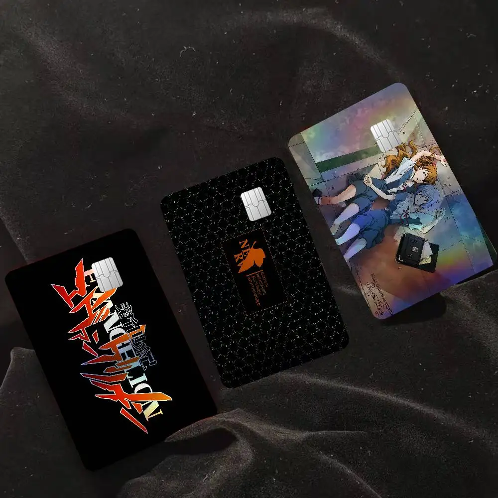 N-Neon G-Genesis E-Evangelion Anime Trendy Laser Glitter Bank Card Stickers All Match Multi Purpose Use