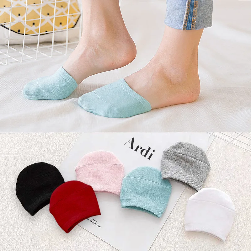 

Summer new women's thin half half palm front palm invisible sweat absorption solid color boat socks