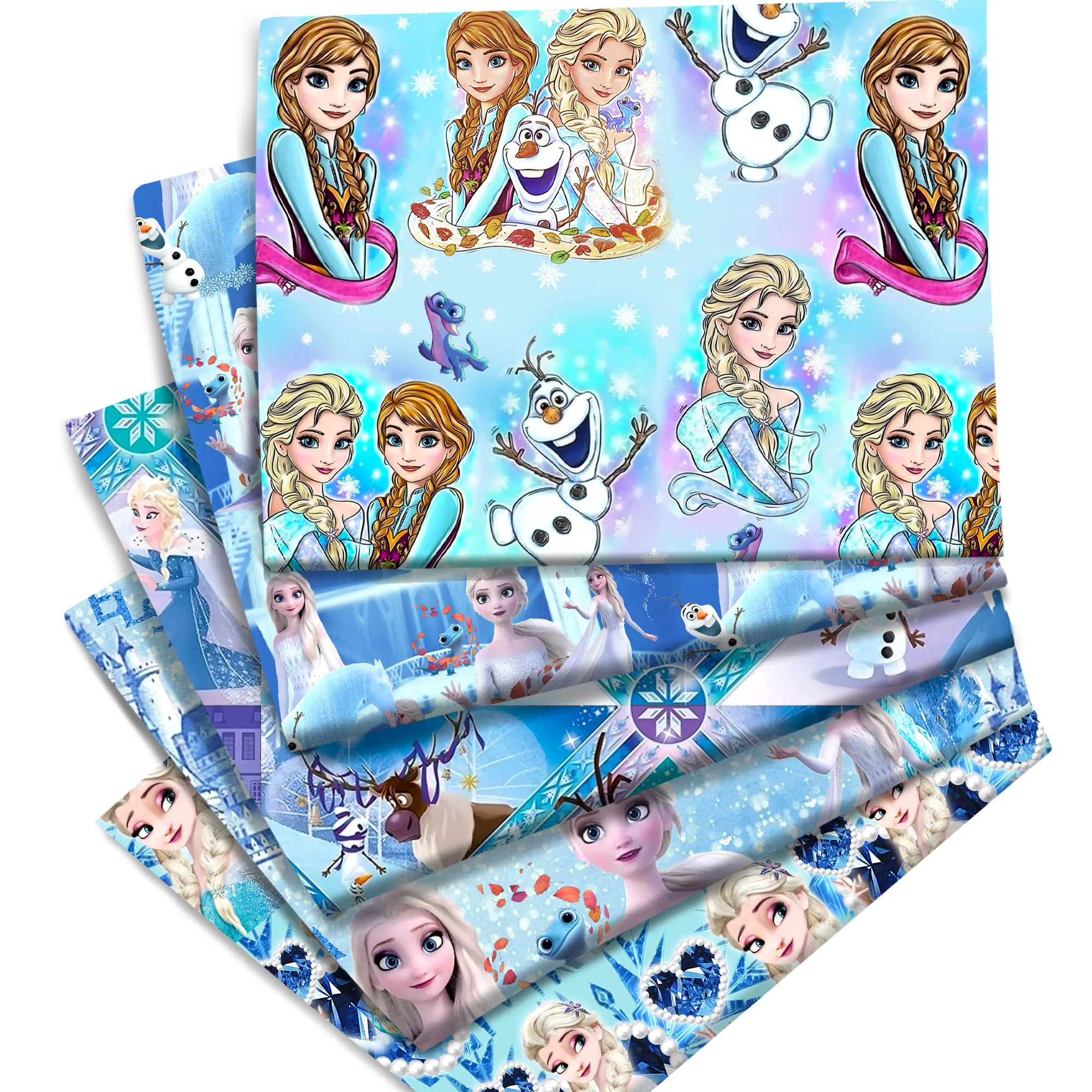 Disney dibujos animados Frozen Elsa Anna princesa poliéster satén Material de algodón puro telas de costura de retales colcha Material de tela DIY