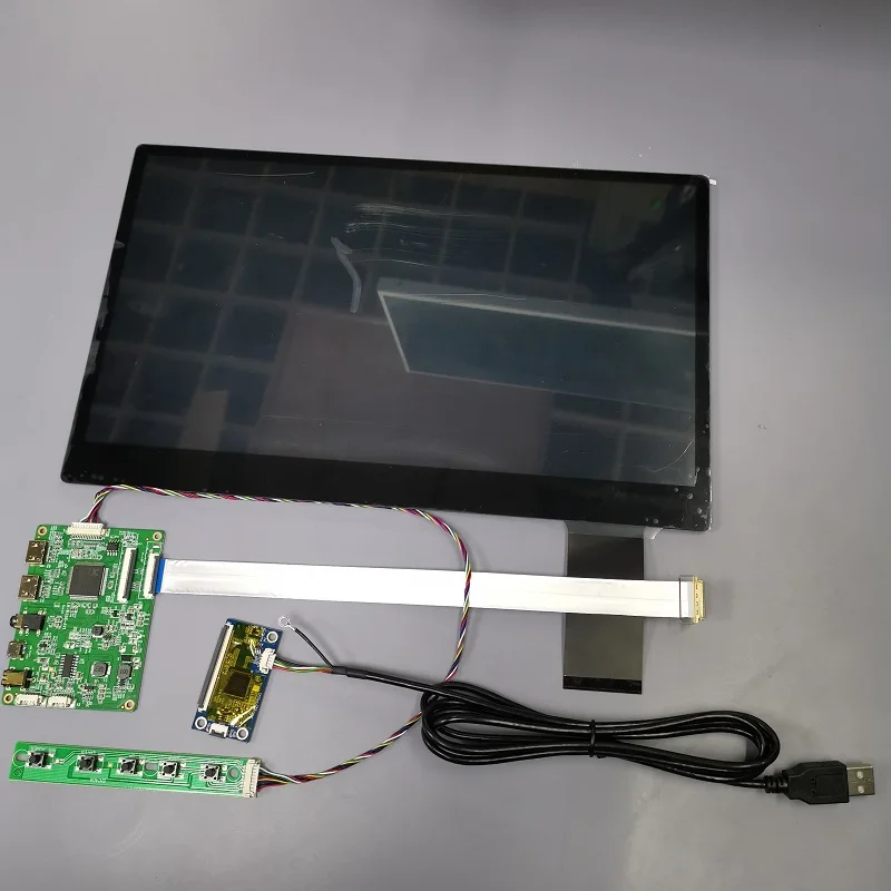 Kit de módulo de monitor táctil de 13,3 pulgadas, esquinas redondeadas R4 de lado ancho IPS1080P, adecuado para windows Raspberry Pi Android HarmonyOS USB