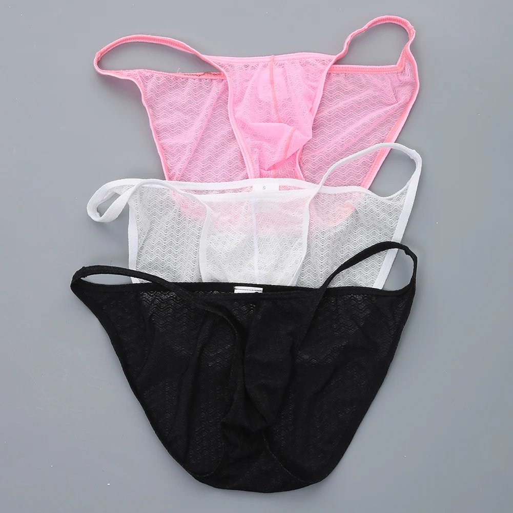 

Сексуальные трусы-шорты для мужчин, кружевное нижнее белье, розовые трусики, эластичные трусы с низкой талией, бикини с высокой посадкой
