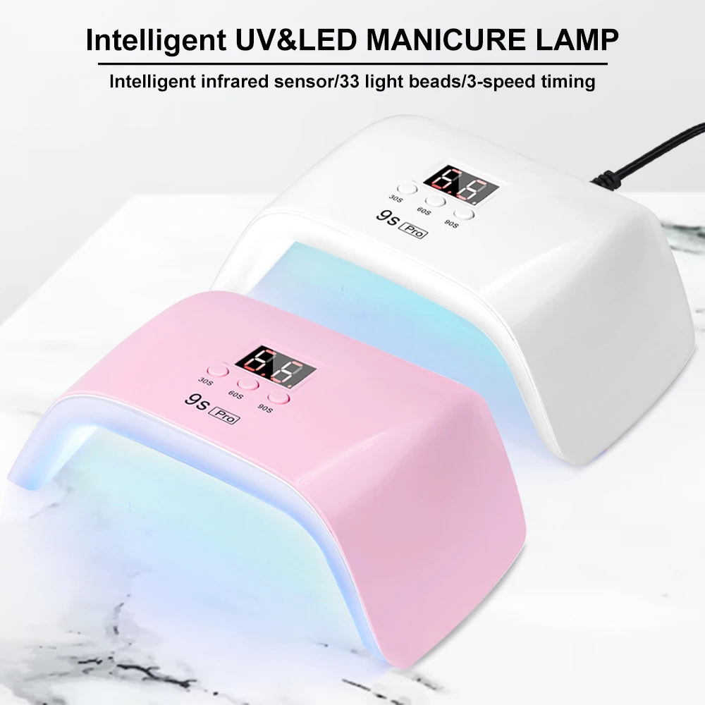 48W 24 LED Drying Lamp Manicure UV Nail Dryer Curing Gel Nail Polish With USB Smart Timer Sun Light Nail Art Tools