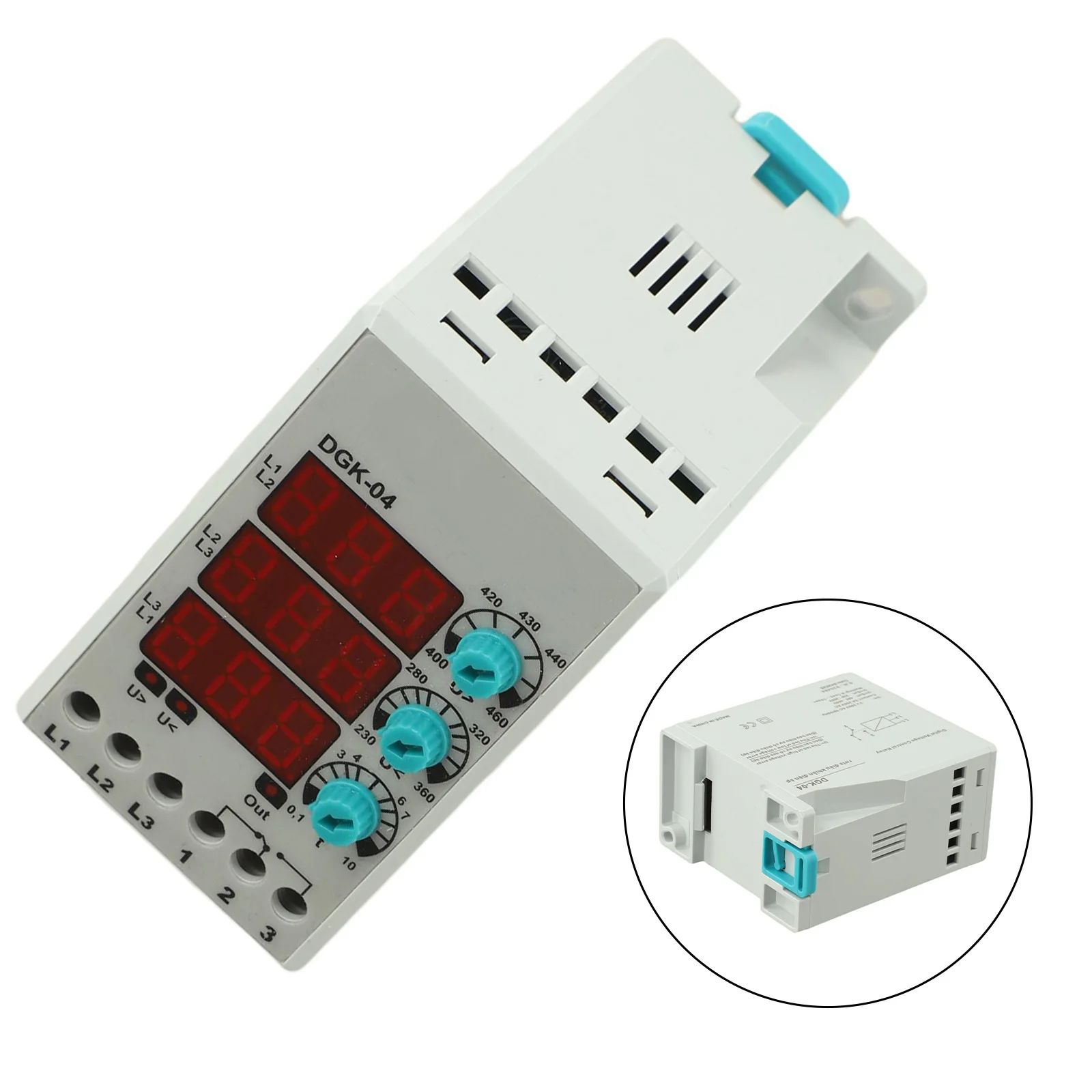 380V Voltage Relay 3-Phase Fault Protection Relay Dimensions As Shown 3-Digit LED Display Low Voltage Setpoint 230V-360V