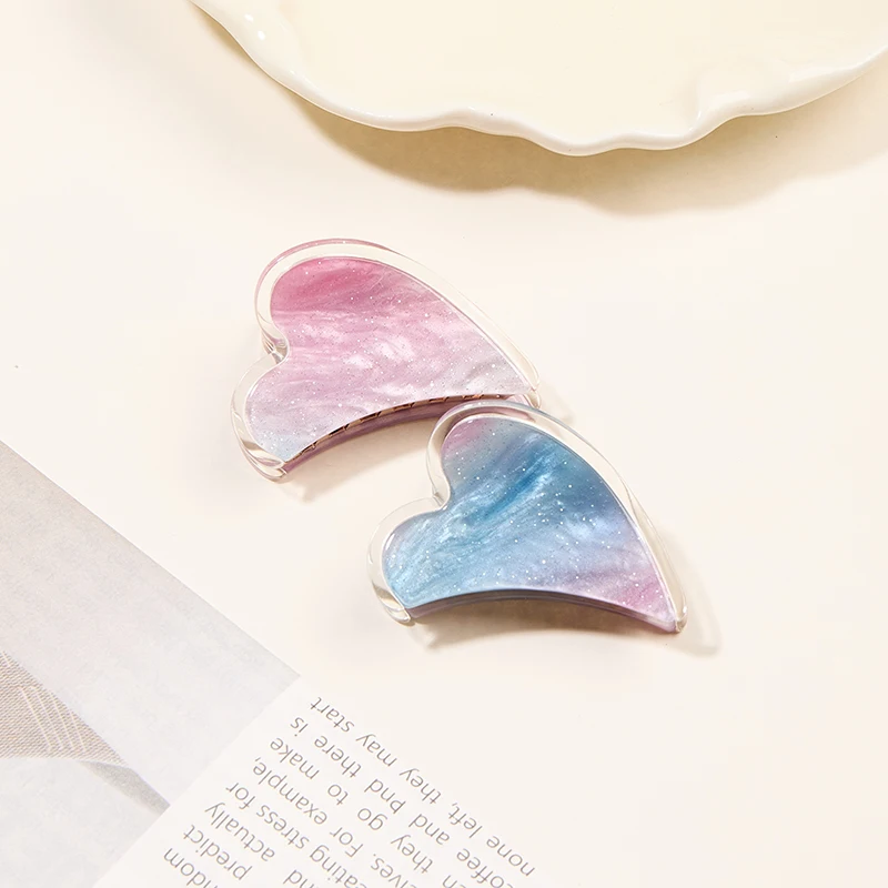 

Korean Style Love Heart Alloy Small Hair Claw Clip Women Cute Barrettes For Long Hair Gradient Color Elegant Hair Accessories